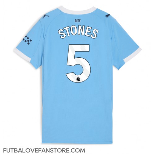 Manchester City John Stones #5 Domáci Ženy futbalový dres 2025-26 Krátky Rukáv Manchester City John Stones #5 Domáci Ženy futbalový dres 2025-26 Krátky Rukáv